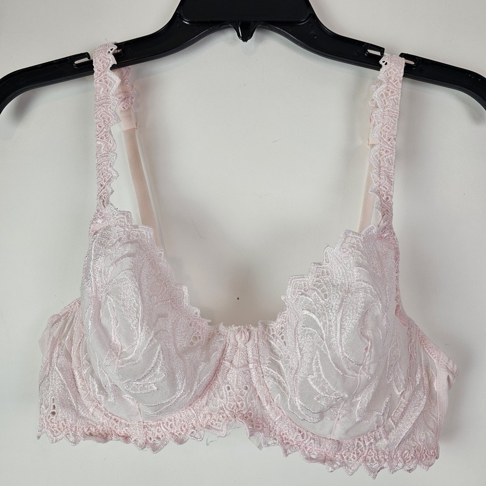 Bali Vintage Lace Desire Full Coverage Underwire Bra #3314 Pink Size 36C
